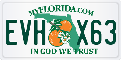 FL license plate EVHX63