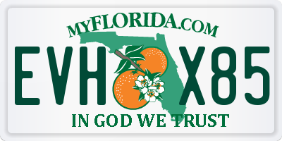 FL license plate EVHX85