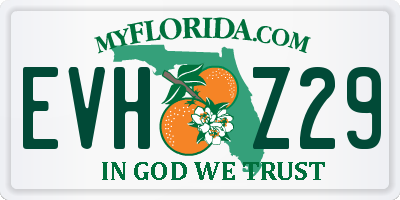 FL license plate EVHZ29