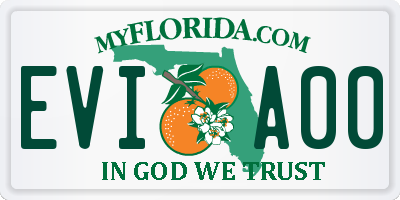 FL license plate EVIA00