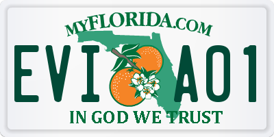 FL license plate EVIA01