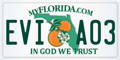 FL license plate EVIA03