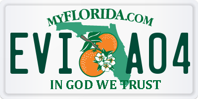 FL license plate EVIA04