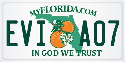 FL license plate EVIA07