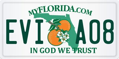 FL license plate EVIA08