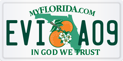 FL license plate EVIA09