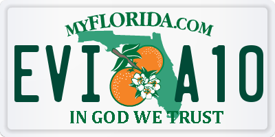 FL license plate EVIA10