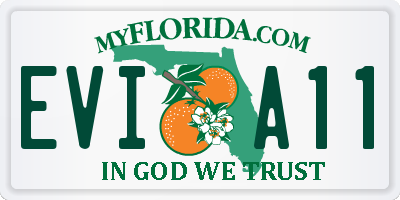 FL license plate EVIA11
