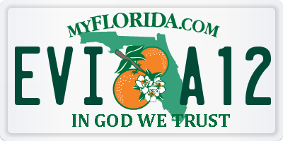 FL license plate EVIA12