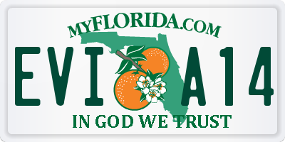 FL license plate EVIA14