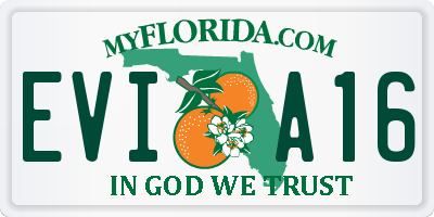 FL license plate EVIA16