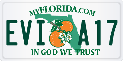 FL license plate EVIA17