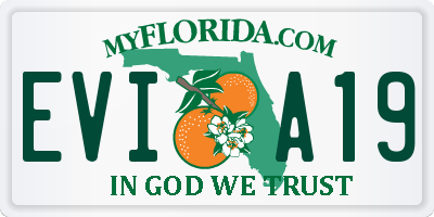 FL license plate EVIA19