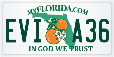 FL license plate EVIA36