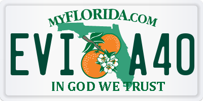 FL license plate EVIA40