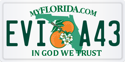 FL license plate EVIA43