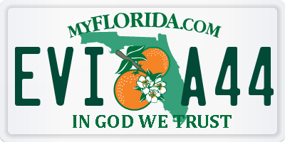 FL license plate EVIA44