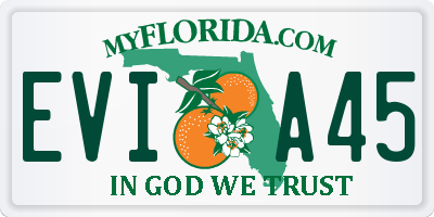 FL license plate EVIA45