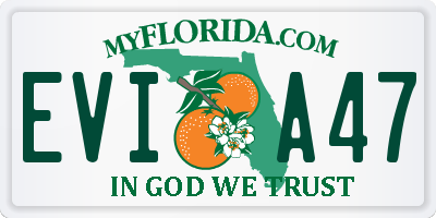 FL license plate EVIA47