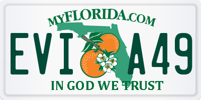 FL license plate EVIA49