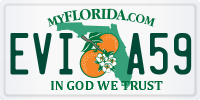 FL license plate EVIA59
