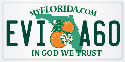 FL license plate EVIA60