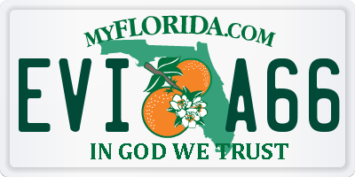 FL license plate EVIA66