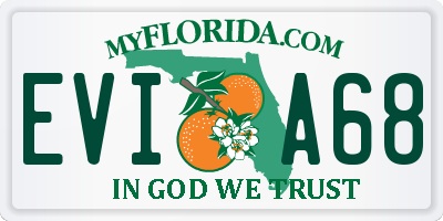 FL license plate EVIA68