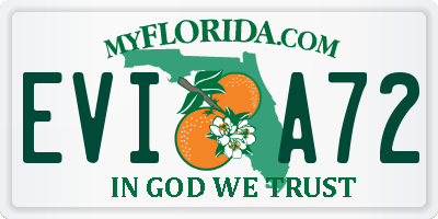 FL license plate EVIA72