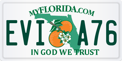 FL license plate EVIA76
