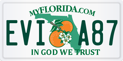 FL license plate EVIA87
