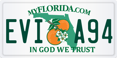 FL license plate EVIA94