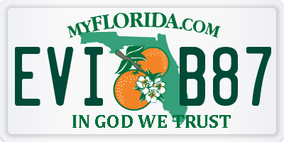 FL license plate EVIB87
