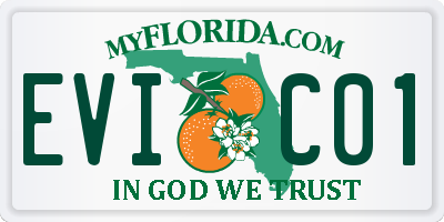 FL license plate EVIC01