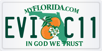 FL license plate EVIC11
