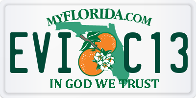 FL license plate EVIC13