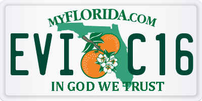 FL license plate EVIC16