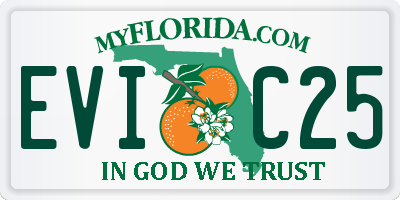 FL license plate EVIC25
