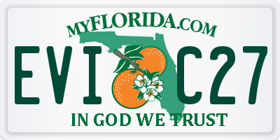 FL license plate EVIC27