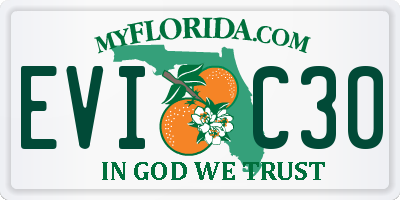 FL license plate EVIC30