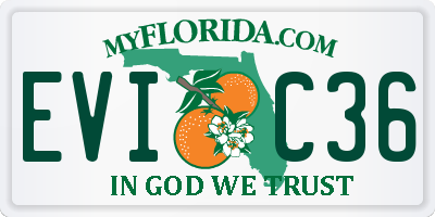 FL license plate EVIC36