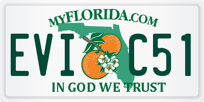 FL license plate EVIC51
