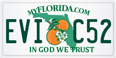 FL license plate EVIC52