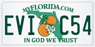 FL license plate EVIC54