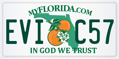 FL license plate EVIC57
