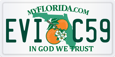 FL license plate EVIC59