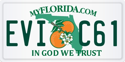 FL license plate EVIC61