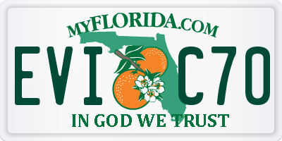 FL license plate EVIC70