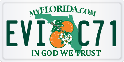 FL license plate EVIC71