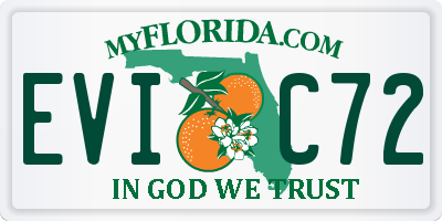 FL license plate EVIC72